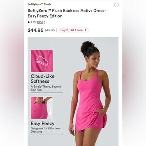 HALARA Pink Backless Active Dress